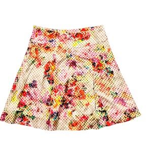 Etcetera women's skirt SILK Colorful Floral A-Line Boho Luxury Feminine Size 8